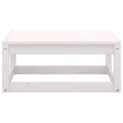 Градински лаундж комплект, 4 части, бял, бор масив