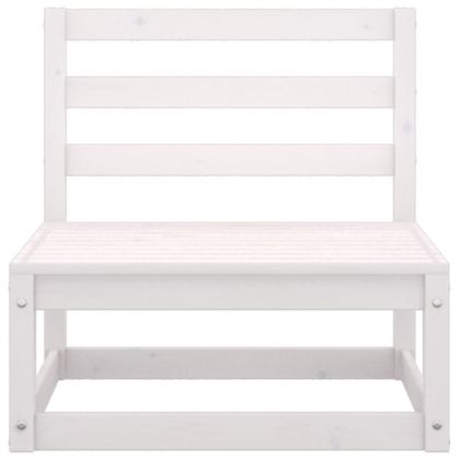 Градински лаундж комплект, 8 части, бял, бор масив