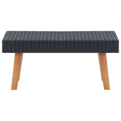 Градинска масичка за кафе, полиратан, черна