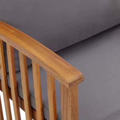 Градински комплект с възглавници, 2 части, акациево дърво масив