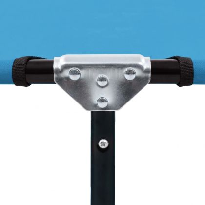 Сгъваем шезлонг, стомана, син тюркоаз