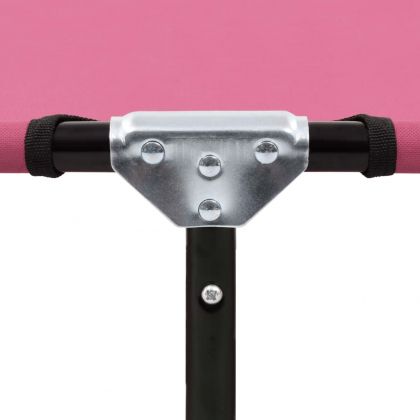 Сгъваем шезлонг, стомана, розов