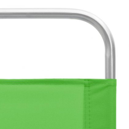 Сгъваеми плажни столове, 2 бр, зелени, текстил