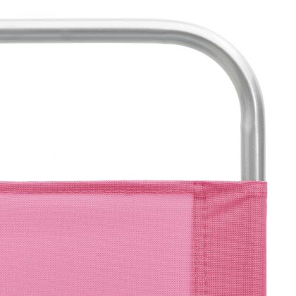 Сгъваеми плажни столове, 2 бр, розови, текстил