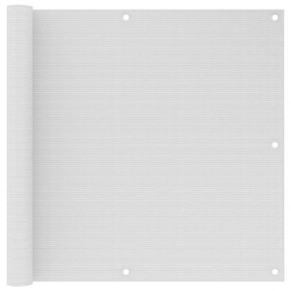 Балконски параван, бял, 90x500 см, HDPE