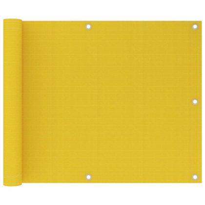 Балконски параван, жълт, 75x600 см, HDPE