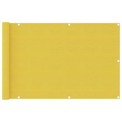 Балконски параван, жълт, 90x400 см, HDPE