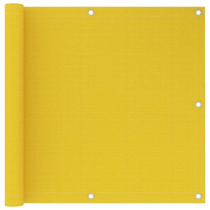 Балконски параван, жълт, 90x600 см, HDPE