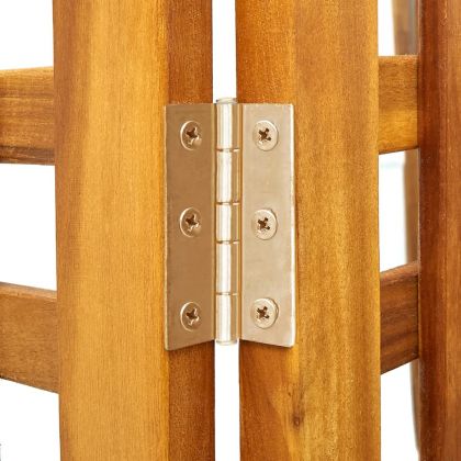 Параван за стая, 3 панела, 121x2x170 cм, акациево дърво масив