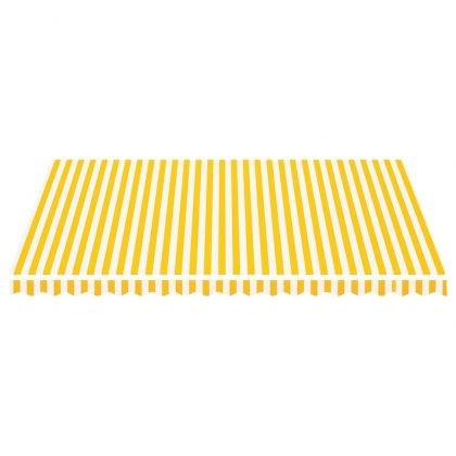 Резервно платнище за тенти, жълто и бяло, 4,5х3,5 м