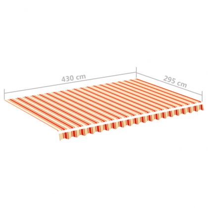 Резервно платнище за тенти, жълто и оранжево, 4,5x3 м