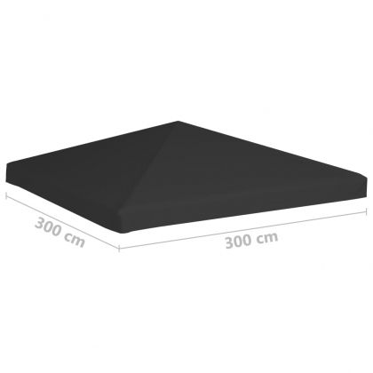 Покрив за шатра, 270 г/м², 3x3 м, черен