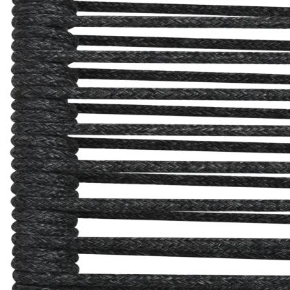 Градински столове, 4 бр, памучно въже и стомана, черни