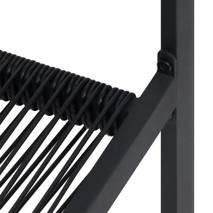 Градински столове, 4 бр, PVC, ратан, черни