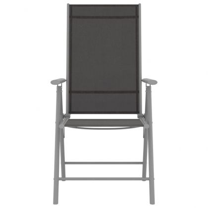 Сгъваеми градински столове, 6 бр, Textilene, черни