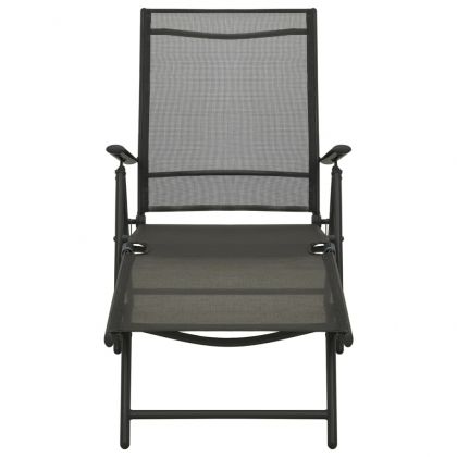 Градински лаундж комплект от 3 части textilene и алуминий черен