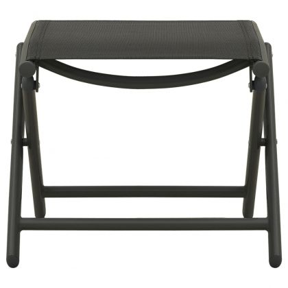 Градински лаундж комплект от 3 части textilene и алуминий черен