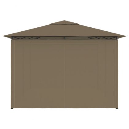 Градинска шатра със завеси, 4x3 м, таупе, 180 г/м²