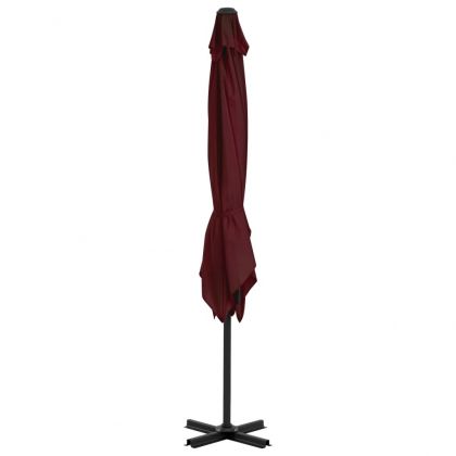 Конзолен градински чадър с алуминиев прът, бордо, 250x250 см