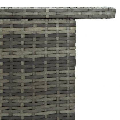 Градинска бар маса, сива, 120x55x110 см, полиратан