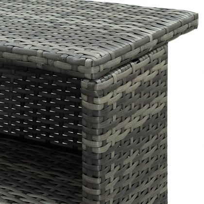 Градинска бар маса, сива, 120x55x110 см, полиратан