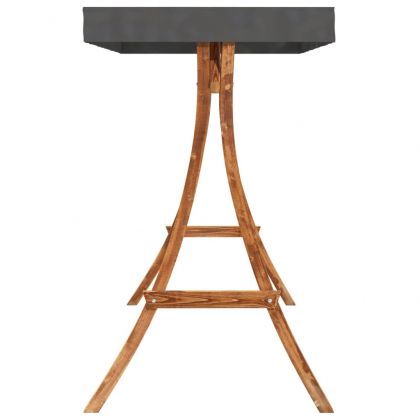 Рамка за люлка с антрацитен покрив извито дърво с тиков финиш