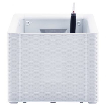 Градинска повдигната леха, самополивна, бяла, 100x43x33 см