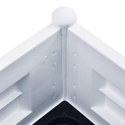 Градинска висока леха, PP, бяла, 100x43x35 см