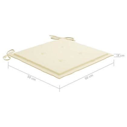 Възглавници за столове 6 бр кремави 50x50x2 см Оксфорд плат