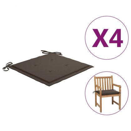 Възглавници за столове 4 бр таупе 50x50x4 см Оксфорд плат