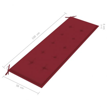 Възглавница за пейка виненочервена 150x50x4 см Оксфорд плат