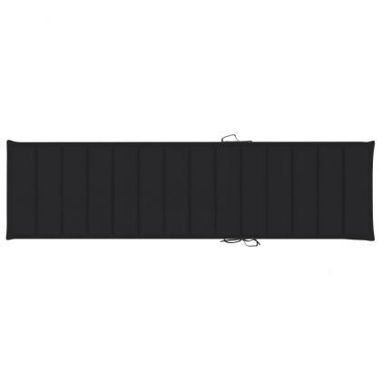 Шалте за шезлонг, черно, 200x50x3 см, Оксфорд плат