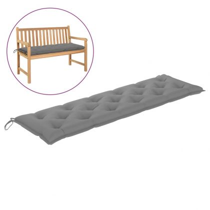 Възглавница за градинска пейка сива 180x50x7 см оксфорд плат