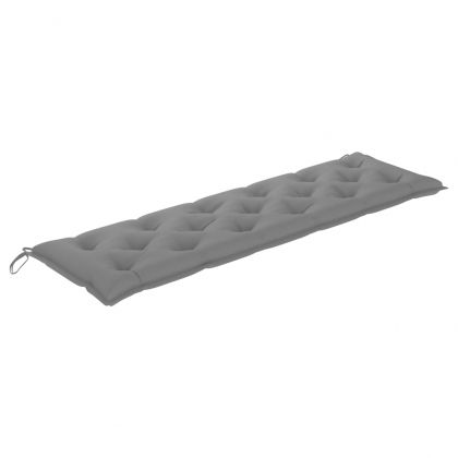 Възглавница за градинска пейка сива 180x50x7 см оксфорд плат