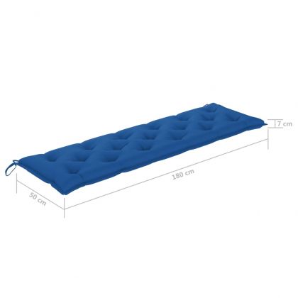 Възглавница за градинска пейка синя 180x50x7 см оксфорд плат