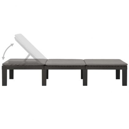 Шезлонг с шалте, пластмаса, антрацит