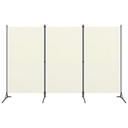 Параван за стая, 3 панела, бял, 260x180 см, плат