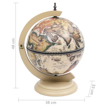 Глобус бар за плот стойка за вино, евкалипт, бял