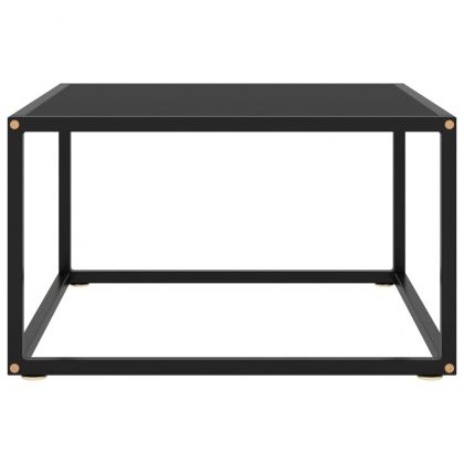 Кафе маса, черна, с черно стъкло, 60x60x35 см