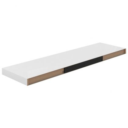 Окачени стенни рафтове, 4 бр, бял гланц, 90x23,5x3,8 см, МДФ
