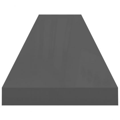 Окачени стенни рафтове, 4 бр, сив гланц, 120x23,5x3,8 см, МДФ