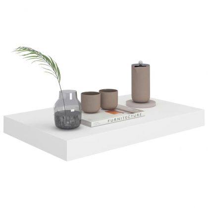 Окачени стенни рафтове, 2 бр, бели, 40x23x3,8 см, МДФ