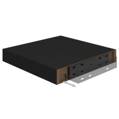 Окачен стенен рафт, черен, 23x23,5x3,8 см, МДФ