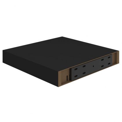 Окачен стенен рафт, черен, 23x23,5x3,8 см, МДФ