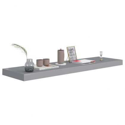 Окачени стенни рафтове, 4 бр, сиви, 90x23,5x3,8 см, МДФ