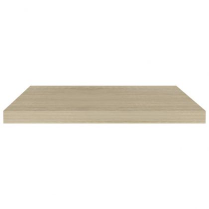 Окачени стенни рафтове, 2 бр, дъб, 60x23,5x3,8 см, МДФ
