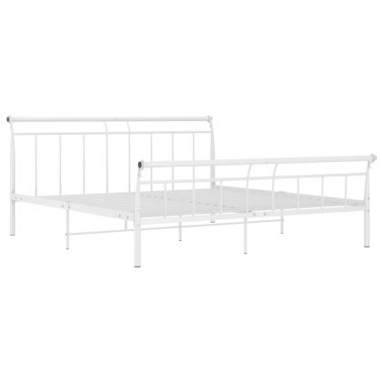 Рамка за легло, бяла, метал, 160x200 см