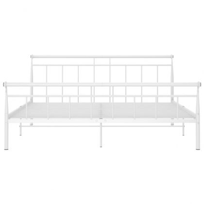 Рамка за легло, бяла, метал, 160x200 см