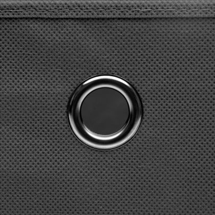 Кутии за съхранение с капаци 10 бр 28x28x28 см черни