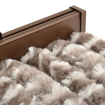 Завеса против насекоми, таупе и бяло, 100x220 см, шенил